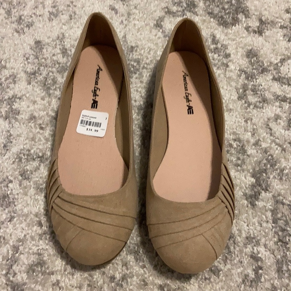 Beige flats